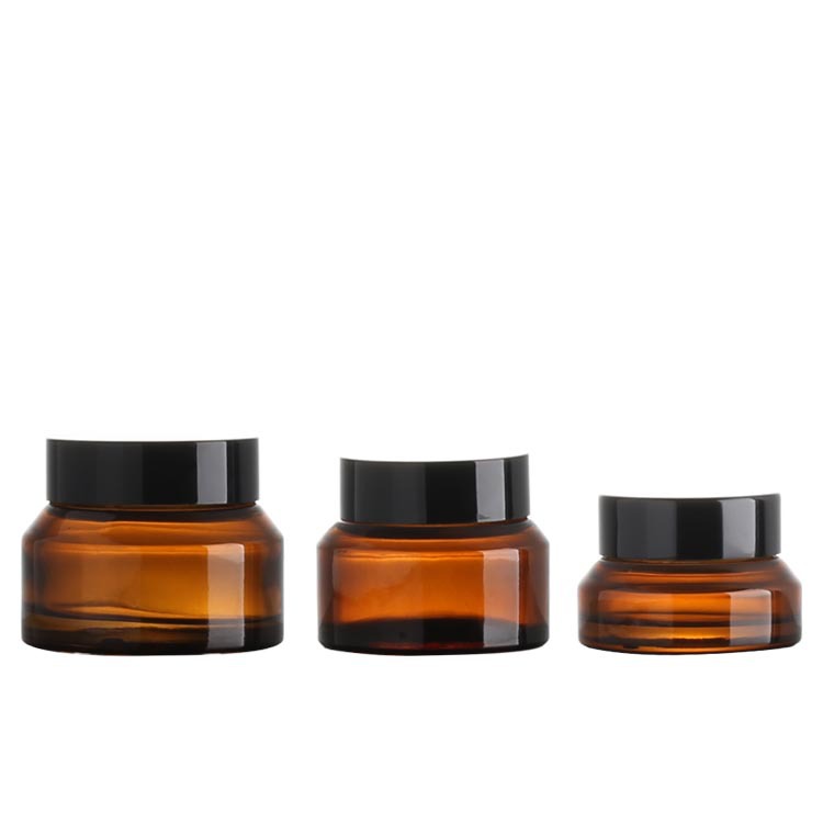 En stock 15g/30g/50G botella de crema de ojos marrón oblicuo hombro cosmético frasco de vidrio crema botella de crema