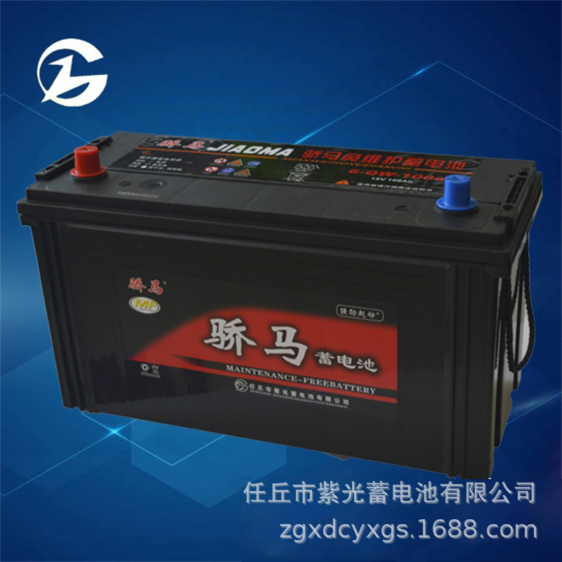 厂家现货供应拖拉机用汽车蓄电池12V100AH 免维护铅酸启动型
