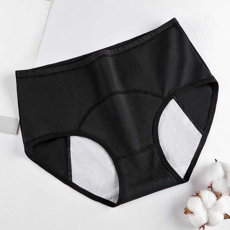 Ropa interior fisiológica de las mujeres de talla grande algodón período menstrual anti-fuga lateral pantalones fisiológicos período menstrual ropa interior anti-fuga lateral delantera y trasera
