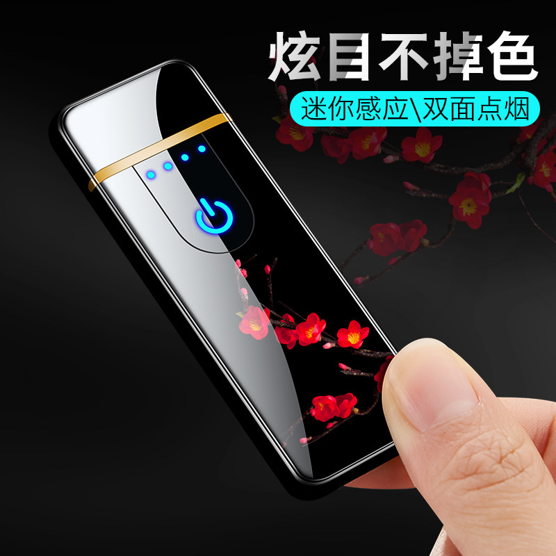 Encendedor USB táctil con sensor de huella, portátil 