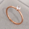 Six -claw single diamond rose gold