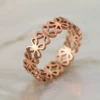 Hollow four -leaf flower rose gold
