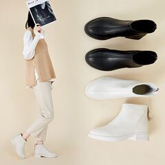 Spring new single-layer leather nude boots, slim boots, women's shoes, new genuine leather versatile Korean style British style internet celebrity small leather shoes