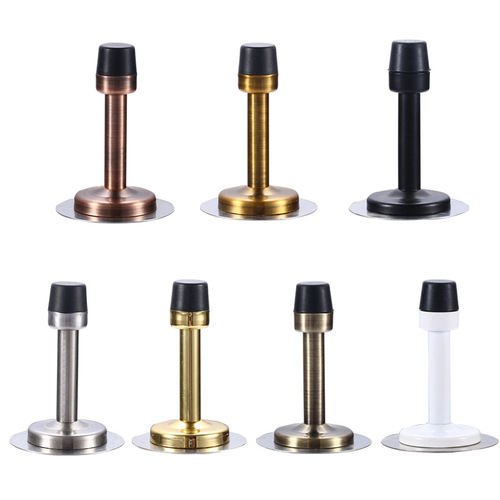 Stainless steel door top, punch-free door stop, solid bathroom door top, black green and red ancient glass door, rubber anti-collision door