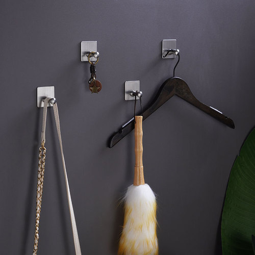 No punching 304 stainless steel hook single hook bathroom kitchen single wall hook sticky hook cross-border Amazon