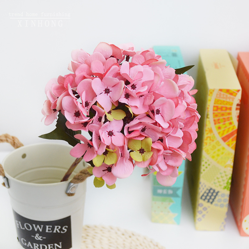 Manufacturer Wholesale Wedding Artificial Flowers Home Decoration Fake Flowers White Fabric Hydrangea Bouquet Artificial Single Stem Hydrangea