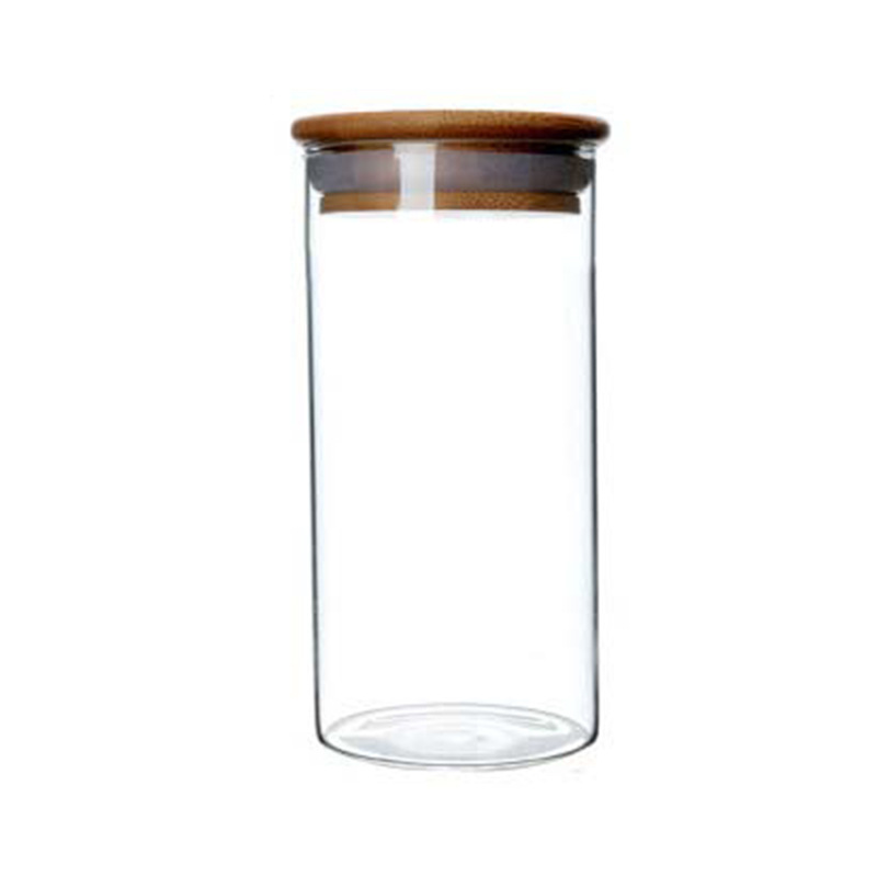 Botella de almacenamiento de cocina de borosilicato de alta resistencia, recipiente para té con tapa de bambú, frasco de vidrio para granos y aperitivos, frasco transparente sellado para porciones. image 7
