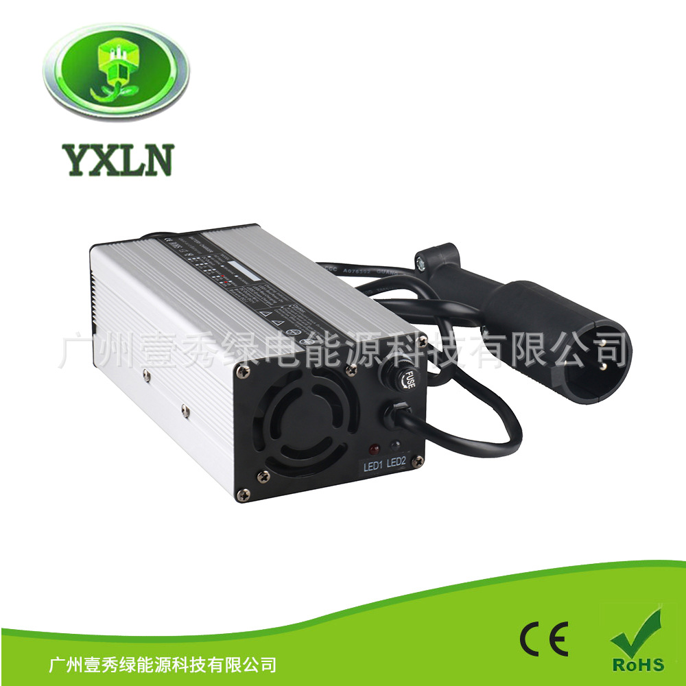 厂销 48V6A充电器 黑色大圆头高尔夫球车充电器110V美插