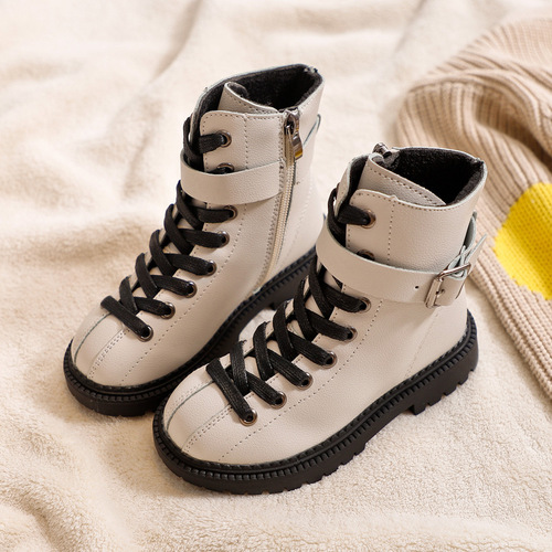 Children's shoes, girls' boots, autumn and winter side zipper boots, boys' snow boots, children's leather boots, autumn and winter boots wholesale