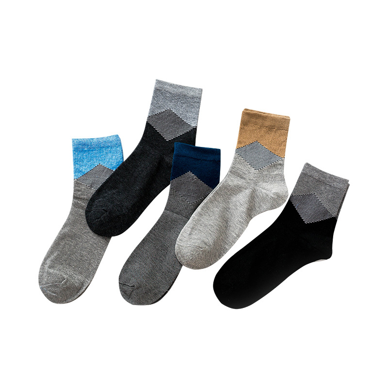 Calcetines de hombre de color sólido a media pantorrilla Otoño e Invierno calcetines de algodón calcetines cálidos ocasionales transpirables calcetines adultos absorbentes de sudor entrega de una pieza