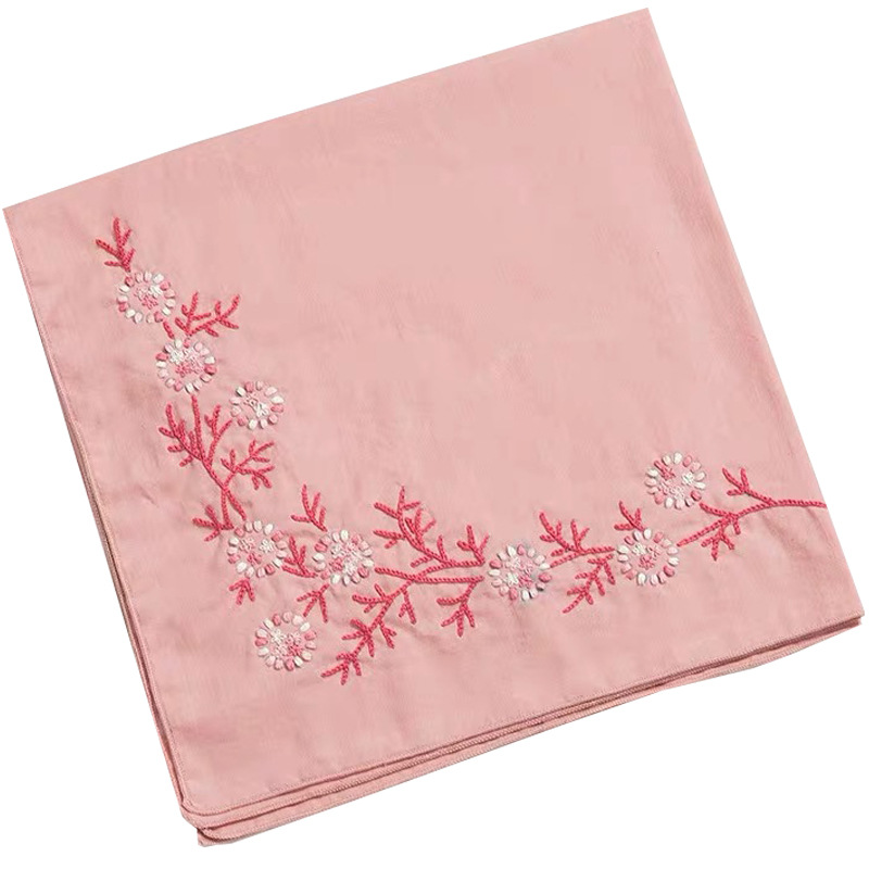 Bordado DIY hecho a mano auto-bordado pañuelo material paquete pequeña toalla cuadrada pañuelo de algodón regalo creativo para bordado de tela de novio