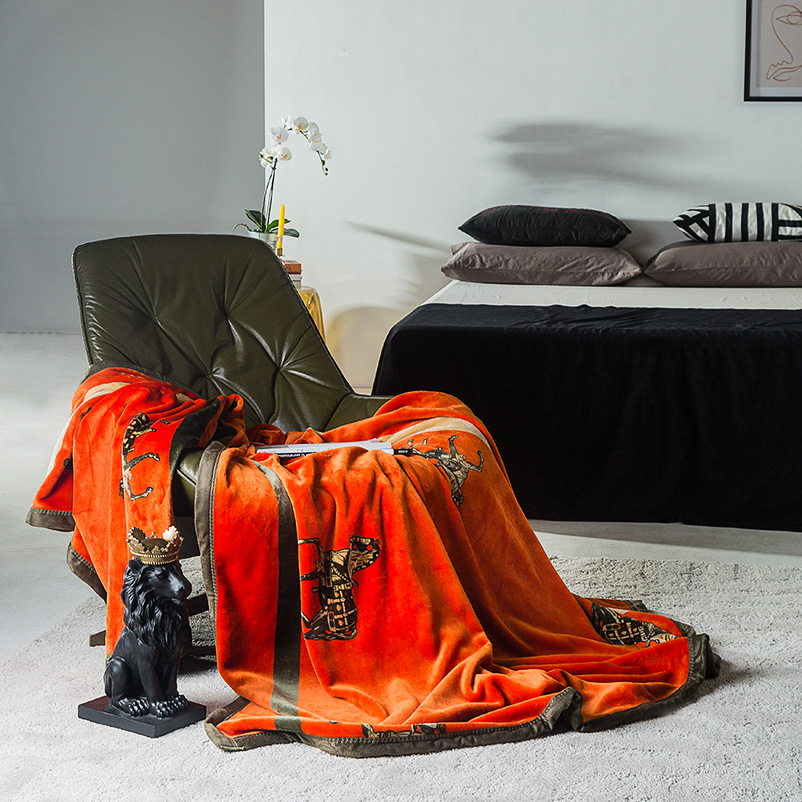 Manta de lana de Falai gruesa transfronteriza, franela impresa a doble cara, terciopelo de coral, regalo multifuncional, manta de invierno al por mayor