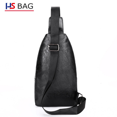 2019 New PU Leather Chest Bag for Men, Korean Style Business Casual Crossbody Bag for Outdoor Travel Multifunctional Chest Bag