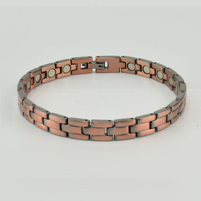 Hill bead bracelet in stock wholesale ethnic style inlaid magnet red copper bracelet titanium steel bracelet Amazon Supply