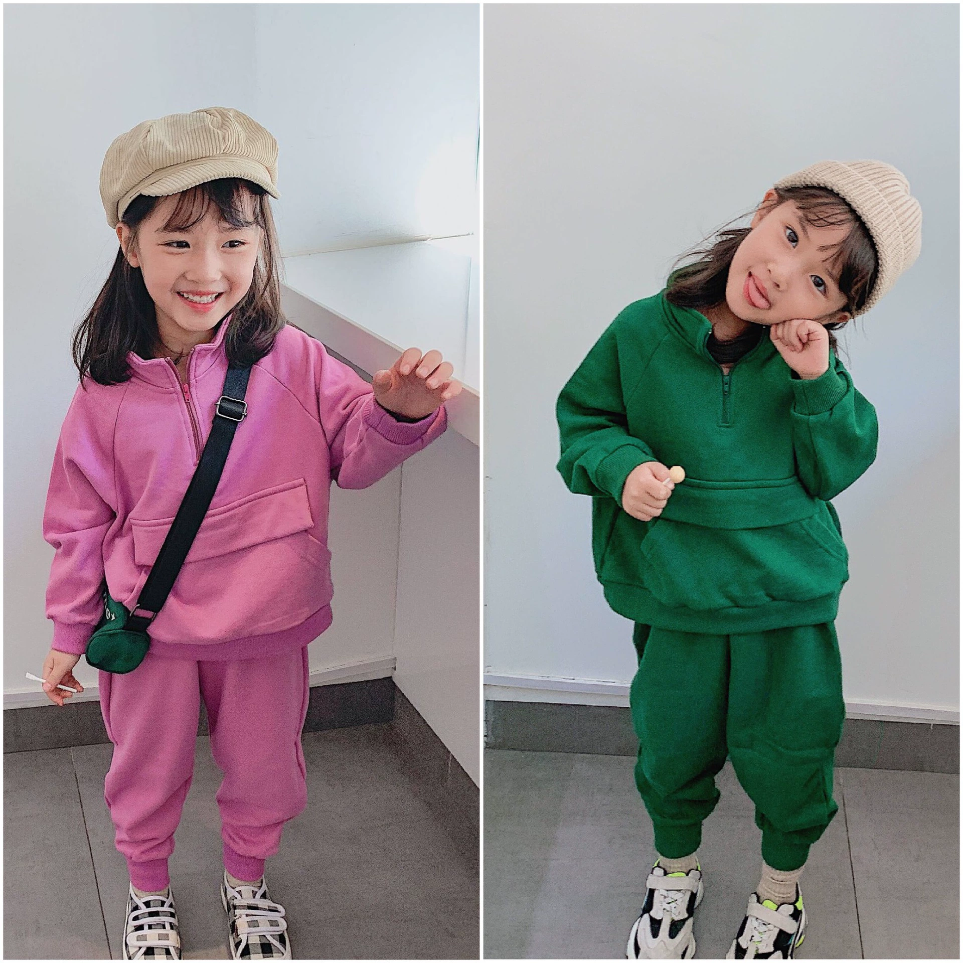 GL-kids осенний детский вязаный хлопковый спортивный костюм для мальчиков и девочек, корейский стиль