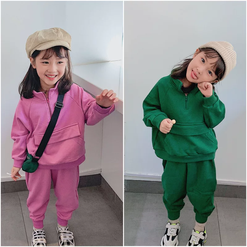 GL-kids осенний детский вязаный хлопковый спортивный костюм для мальчиков и девочек, корейский стиль