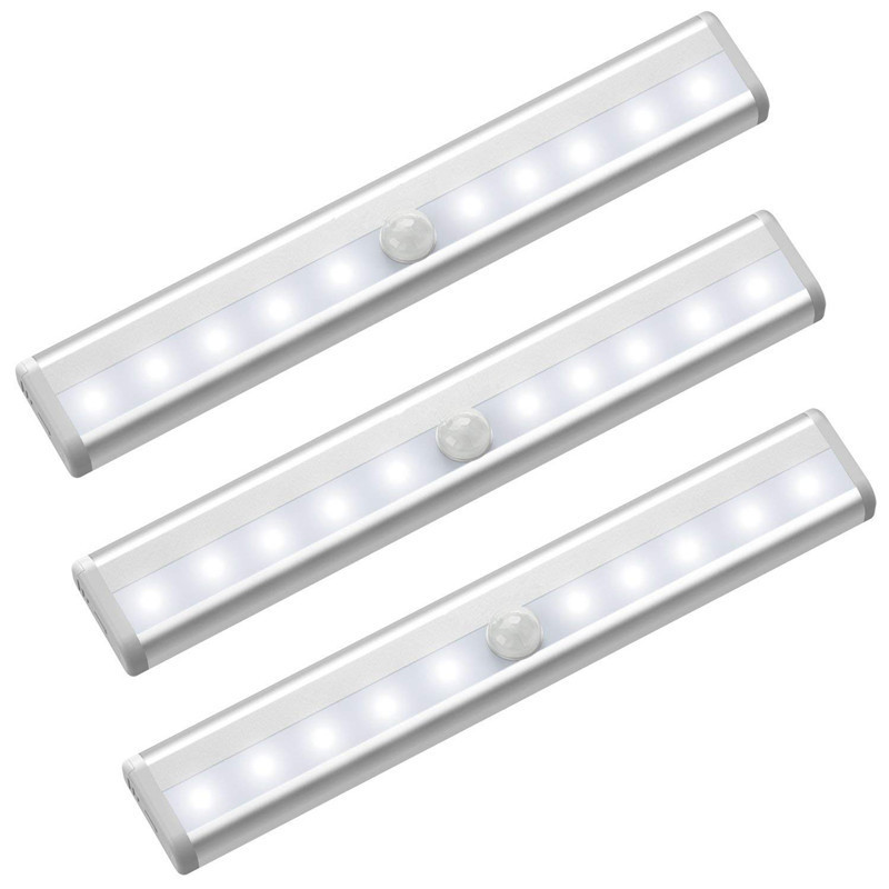 Smart Motion Sensor Night Light, Battery Rechargeable Magnetic Cabinet Light, Wardrobe Light, Export Cross-Border Long Strip Light
