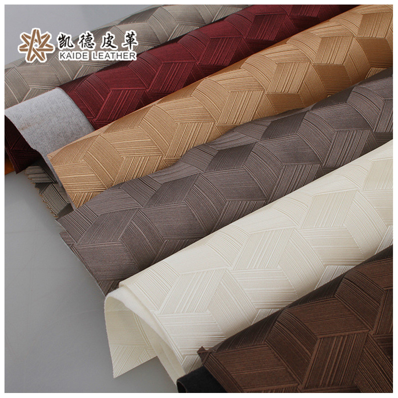 厂家直销半PU水立方人造革 高档软包硬包移门背景墙装饰皮革面料