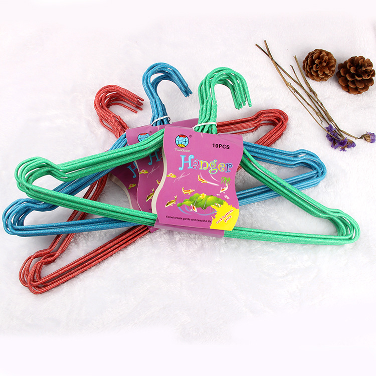 Perchas de alambre de acero antideslizantes para ropa, de 42 cm, para uso doméstico, recubiertas de plástico, venta al por mayor, antideslizantes y reforzadas.