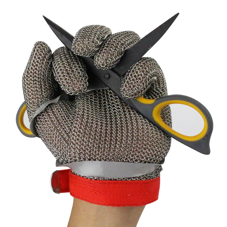 Fábrica directa en stock motosierra guantes corte matanza anti-corte Grado 5 guantes anillo de acero guantes de alambre de acero guantes de protección laboral