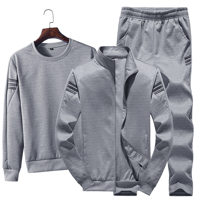 Cross-border 2024 Autumn and Winter New Youth Korean Style Sweat Suit Men's Casual Sports Suit Men's Fashionable Three-piece Suit