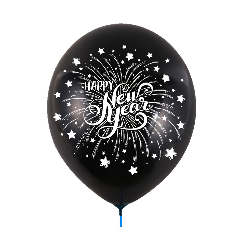 Globos de Látex de Año Nuevo 2025 con Impresión de Feliz Año Nuevo para Centros Comerciales, Decoración de Reuniones Anuales de Año Nuevo, Decoración de Año Nuevo
