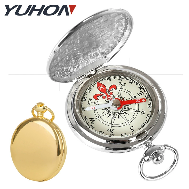Золотые/серебряные высококачественные карманные часы North Needle, портативные цельнометаллические откидные уличные внедорожные подарочные компасы