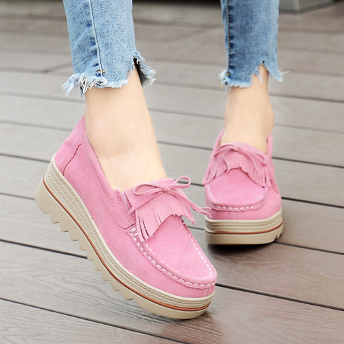 Flat shoes for women with thick soles, height-increasing, travel 
