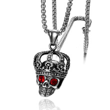 新款上市不锈钢朋克男士骷颅头吊坠 个性钛钢项链金色鬼头饰品