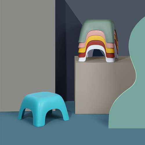 Home living room cartoon children's stool living room plastic small stool thickened bathroom bathing low plastic stool non-slip small bench