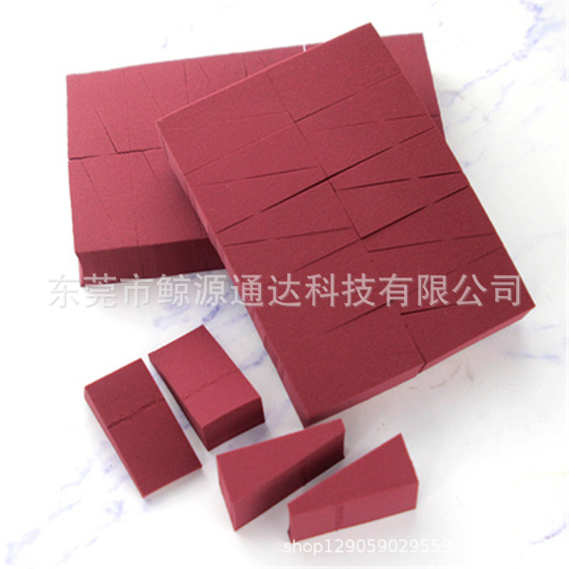 Esponja de maquillaje triangular pequeña de gel floral, desechable, de doble uso, para maquillaje seco y húmedo.