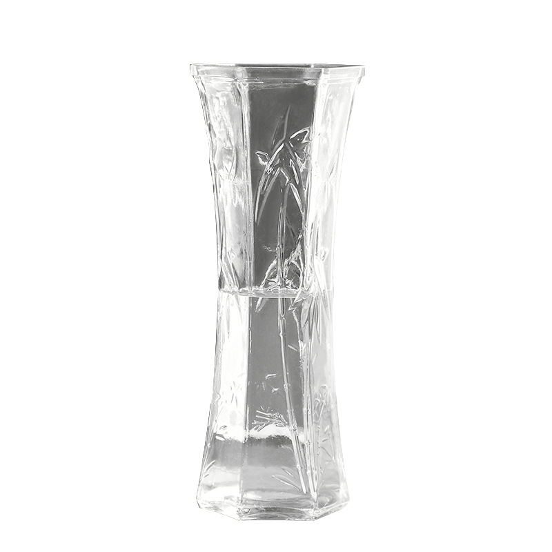 Florero de cristal 30 hexagonal transparente grande hidropónico rico lirio bambú florero escritorio Sala estar casera