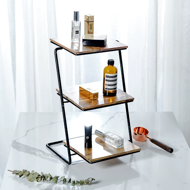 Заводская прямой продажа трехслойная десертная pan Nordic Creative Iron Acacia Cake Shelf Multi-layer Fruit Settings Desk