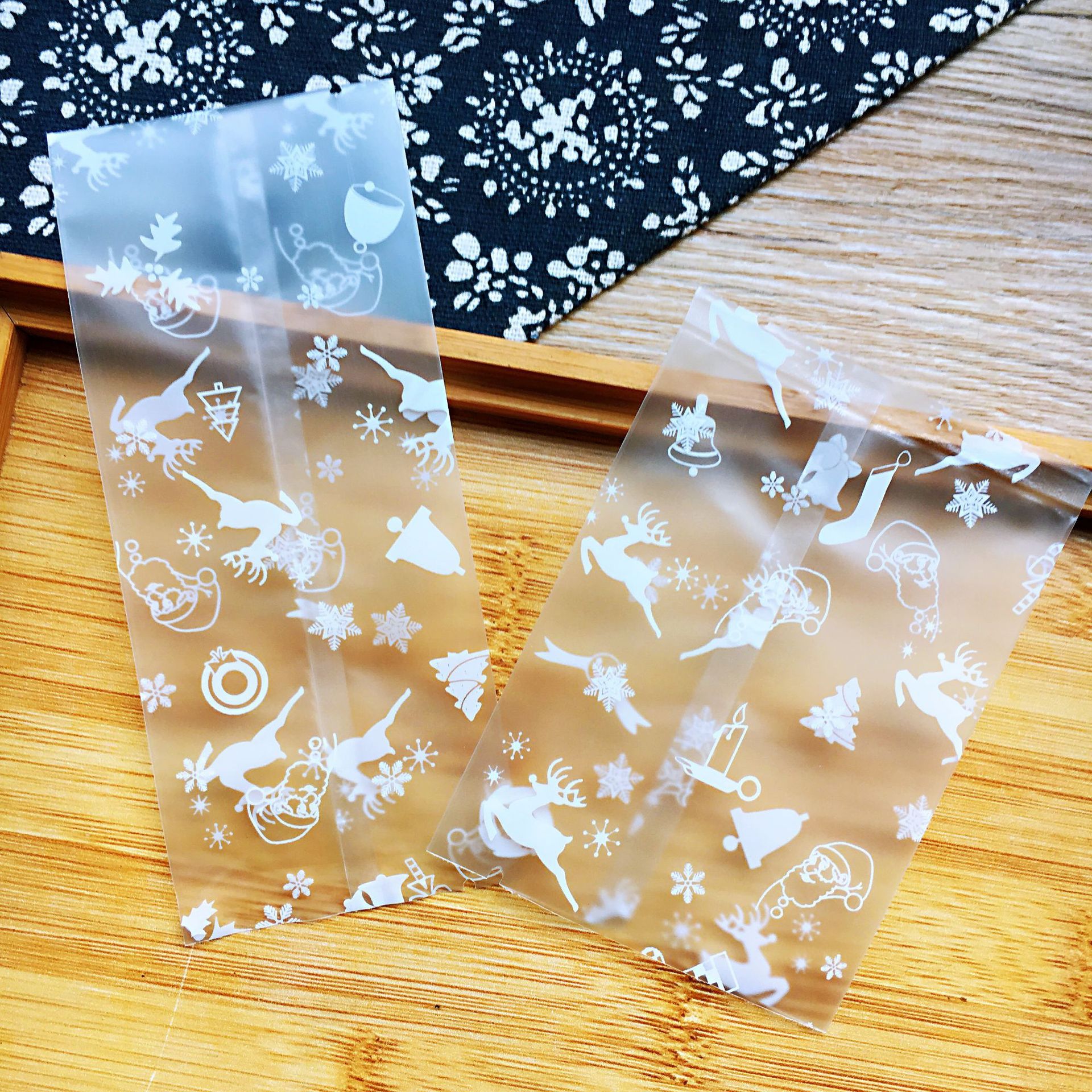 圣诞雪花麋鹿小包装袋雪花酥饼干牛轧糖棒棒糖绿豆糕烘焙包装袋