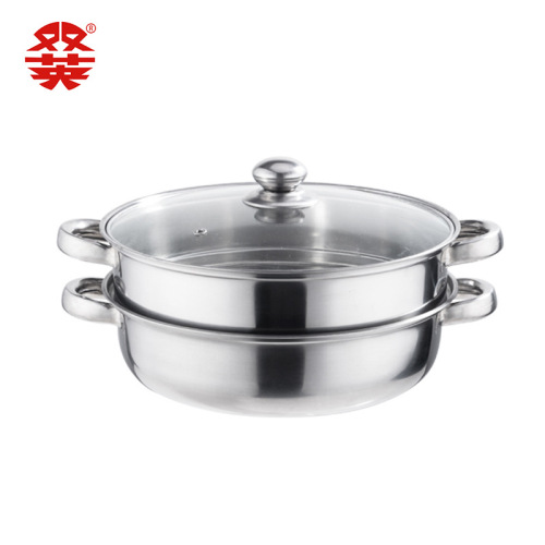 Factory direct supply multi-functional double-layer soup steamer 28cm stainless steel steamer multi-layer steamer gift pot wholesale