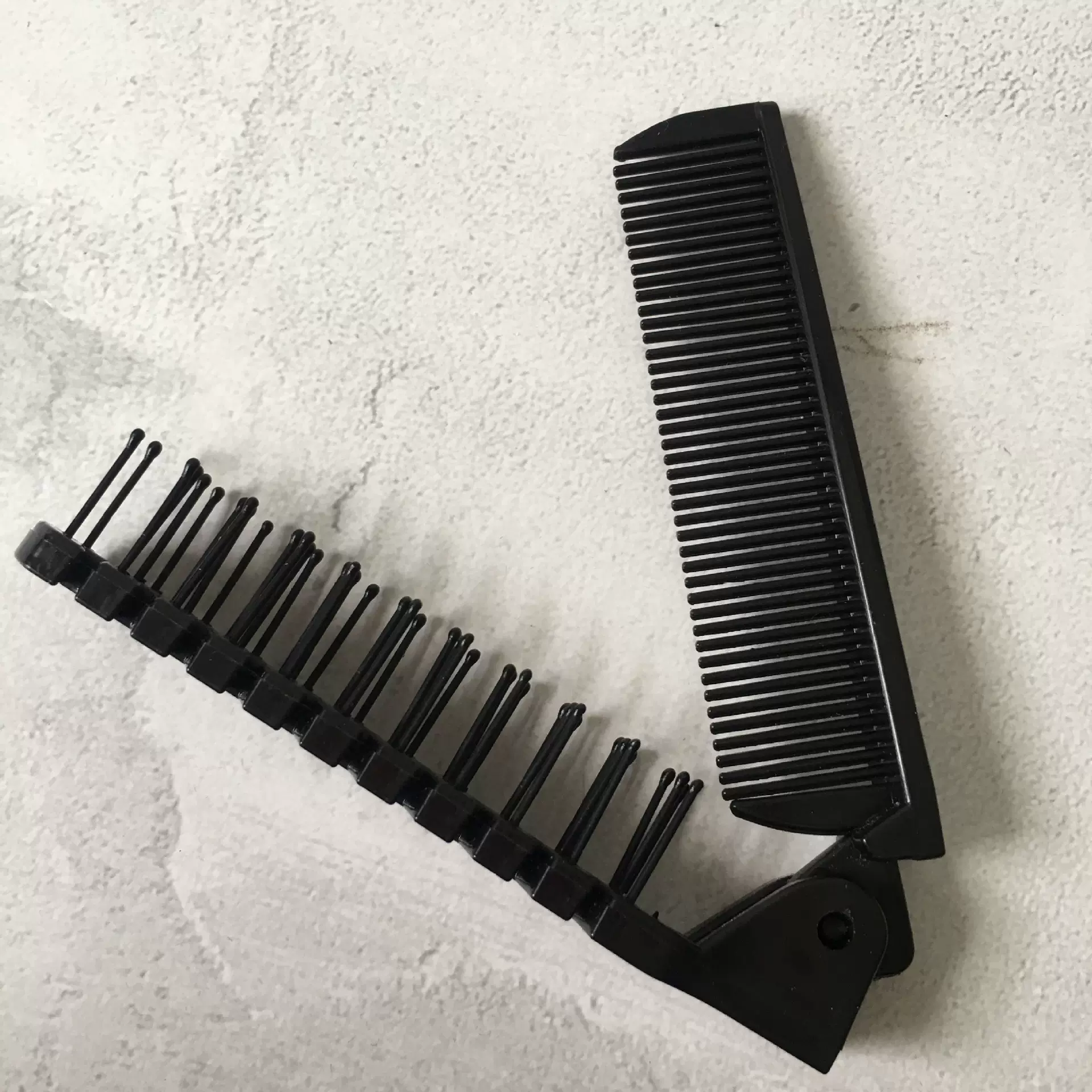 黑色软尼龙齿折叠梳子 民宿一次性梳子 外贸粘珠秸秆梳子独立包装