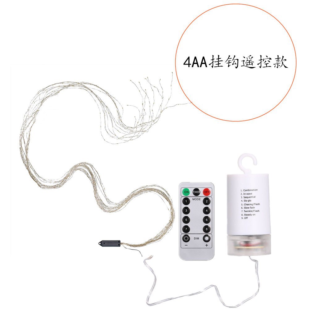 Selección estricta nuevo árbol solar lámpara de ratán LED lámpara de alambre de cobre cadena patio decoración caballo cola lámpara creativa regadera lámpara línea