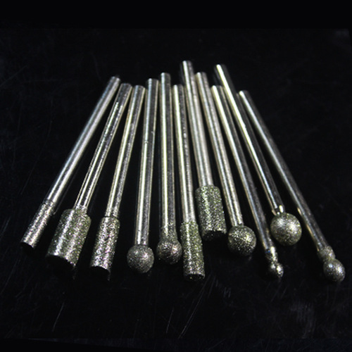 Diamond grinding ball cylindrical 3mm handle fine sand jade stone engraving grinding and polishing tool