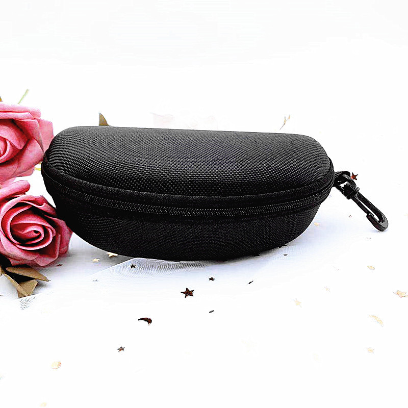 Wholesale Thickened Oxford Fabric Zipper Glasses Case Bag eva Black Hook Set Anti-pressure Sunglasses Box