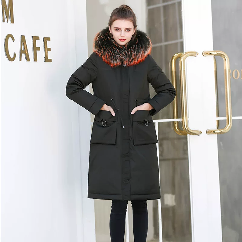 Velvet winter capacious down jacket, brace, duck down, plus size, increased thickness