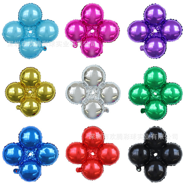 Round tetraonal aluminum film balloon four -wheel ball arch…