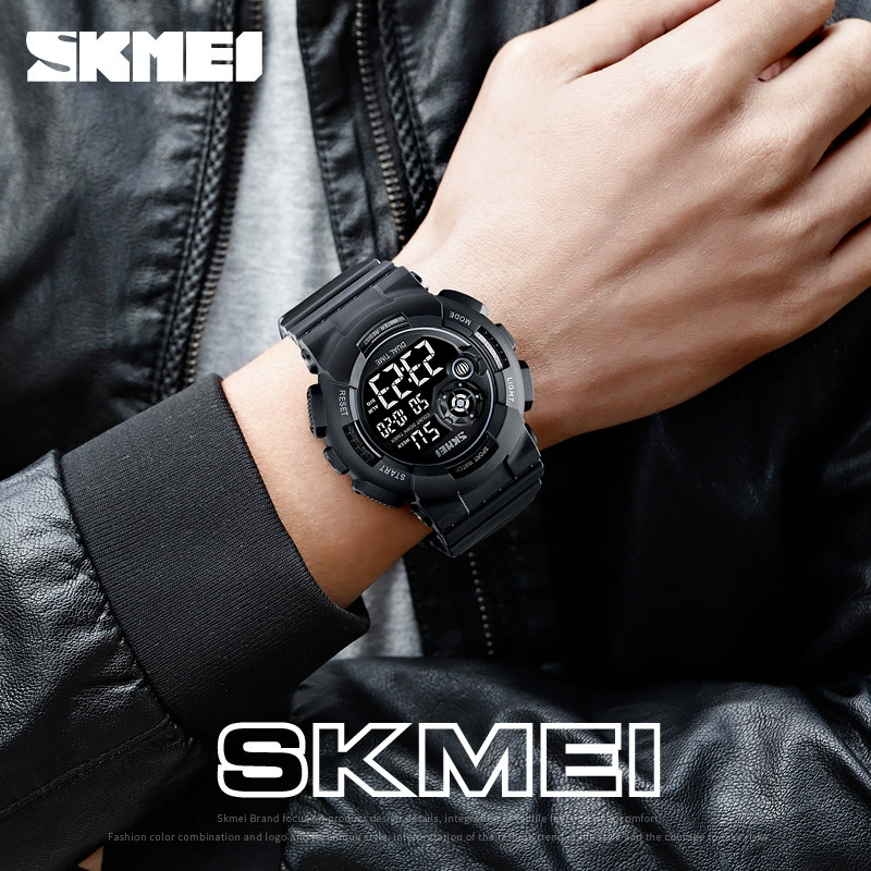 Спортивные цифровые часы SKMEI 1583, водостойкость 30–50 м, ремешок ABS+PU, двойное время