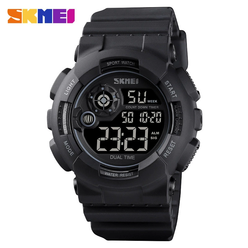 Спортивные цифровые часы SKMEI 1583, водостойкость 30–50 м, ремешок ABS+PU, двойное время
