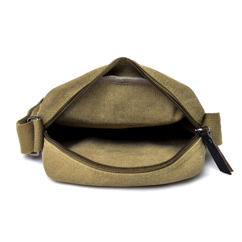 Fashionable men's casual small crossbody bag trendy canvas bag shoulder bag men's bag outdoor multi-compartment travel bag 6662