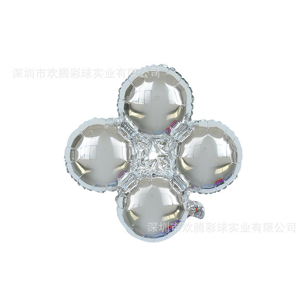 Round tetraonal aluminum film balloon four -wheel ball arch…
