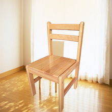 全实木经济型儿童椅休闲条形靠背幼儿椅现代简约家用餐厅榉木凳子