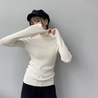 嘉织姊妹篇竖条打底毛衣 手感柔软舒适支持一件代发B5071