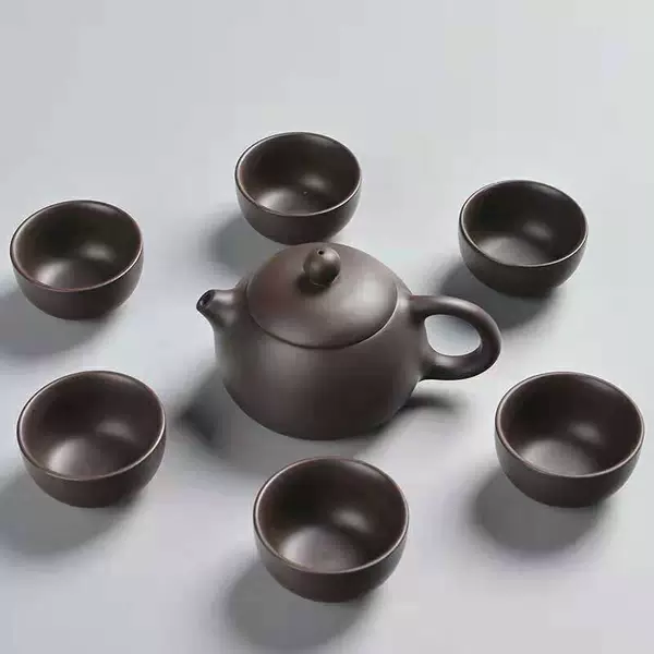 Pure color purple sand 7 heads -teapot