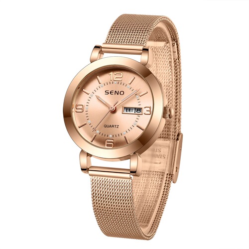 Drop shipping women's quartz watch non-mechanical Milan watch luminous waterproof dual calendar female student alloy watch