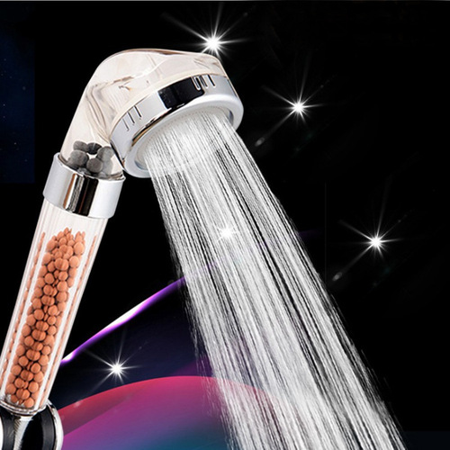 Negative ion boosted shower head filter water purification high boost transparent water-saving shower head handheld shower head